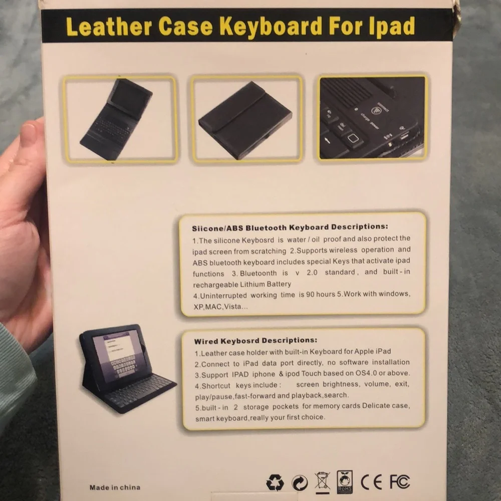 Leather Case Keyboard for iPad
